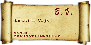 Barasits Vajk névjegykártya